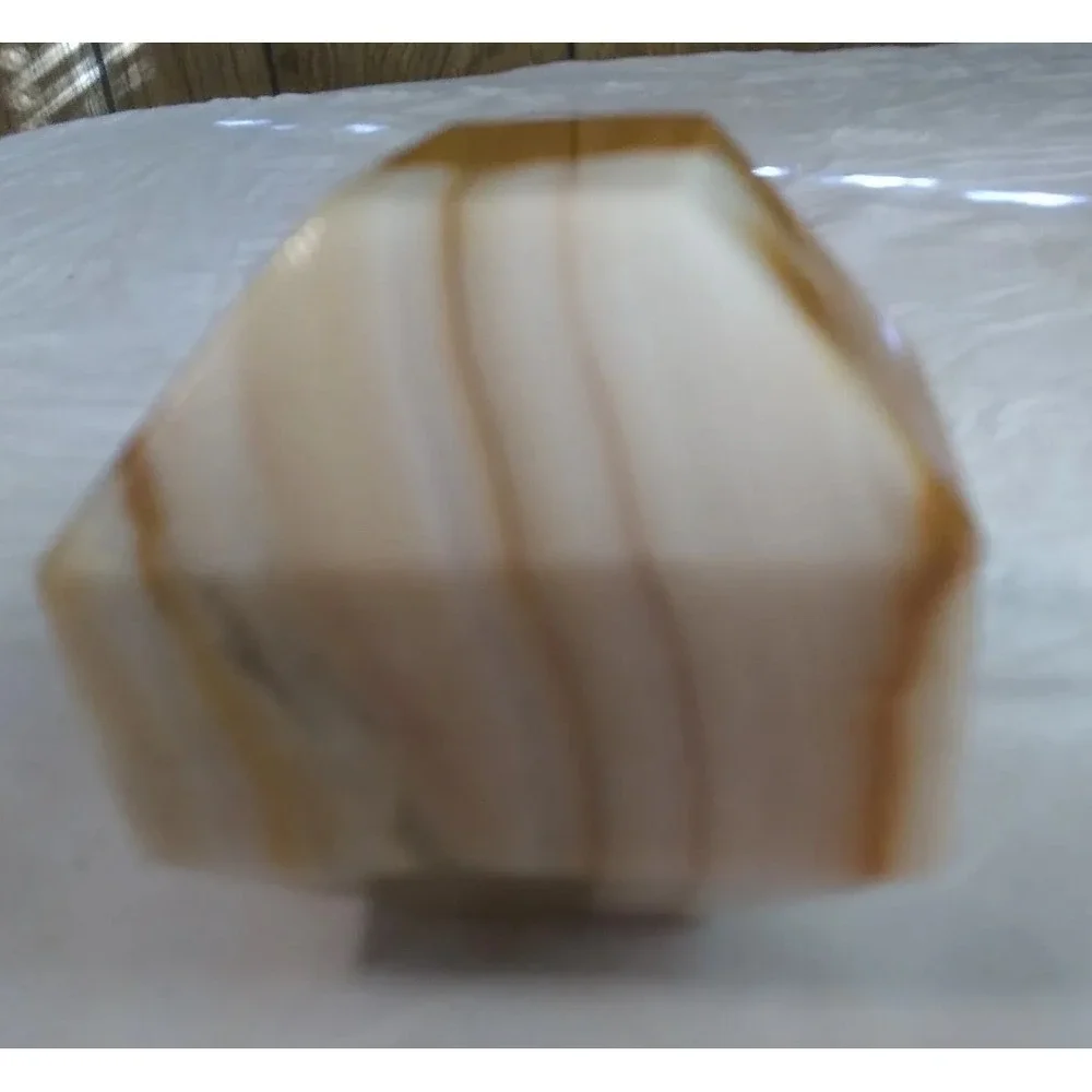 Agate Pen Pencil Holder Paper Weight Light Brown‎ Tan Office Gift 2.4